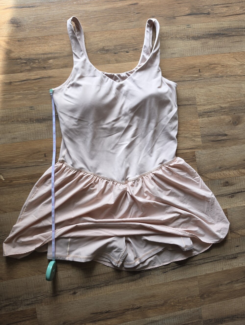 ​✨ OFFLINE by Aerie Light Pink V-Neck Skort Romper Dress Size L w/ Pads EUC ✨ View 4